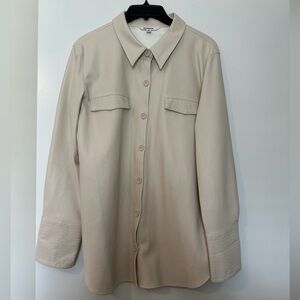 BB Dakota Beige Faux Leather Button Up Jacket Women’s Size Medium